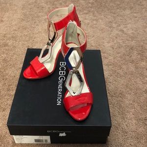 BCBGeneration Sexy Red/Gold Heels